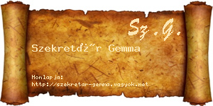 Szekretár Gemma névjegykártya